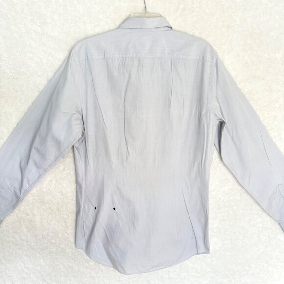size 42, 16 1/2 Prada Mens Light Blue Button-Up Dress Shirt (stains) - Picture 5 of 12